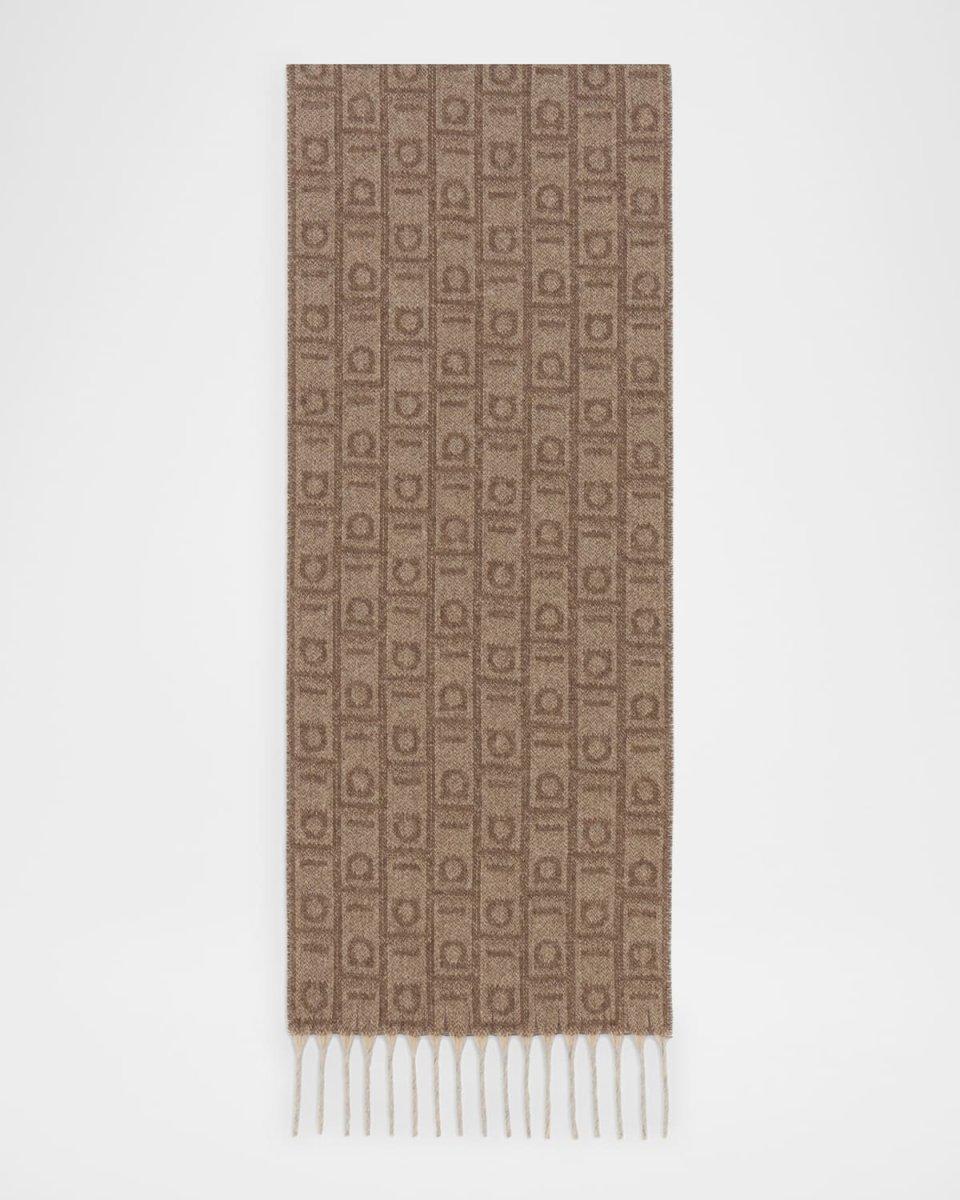 Cashmere and Wool Monogram Scarf
